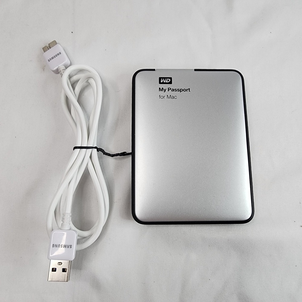 WD My Passport for Mac 1TB USB 3.0 Portable External HDD Silver TESTED. - Picture 1 of 8